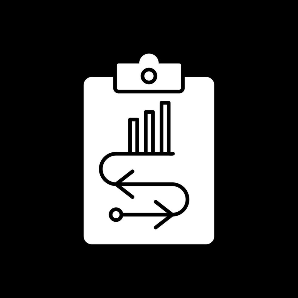 afzet strategie glyph omgekeerd icoon vector