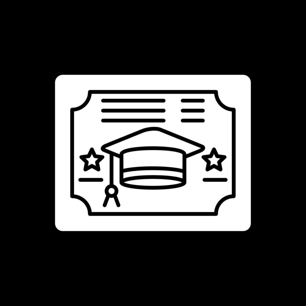 diploma glyph omgekeerd icoon vector