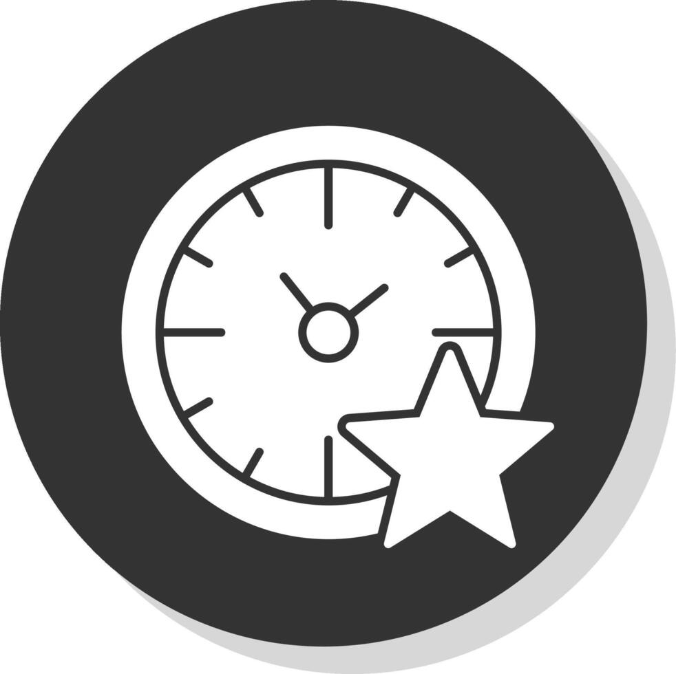 favoriete tijd glyph grijs cirkel icoon vector