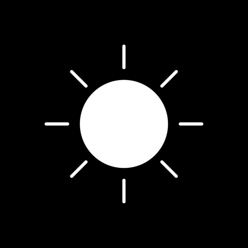 zon glyph omgekeerd icoon vector