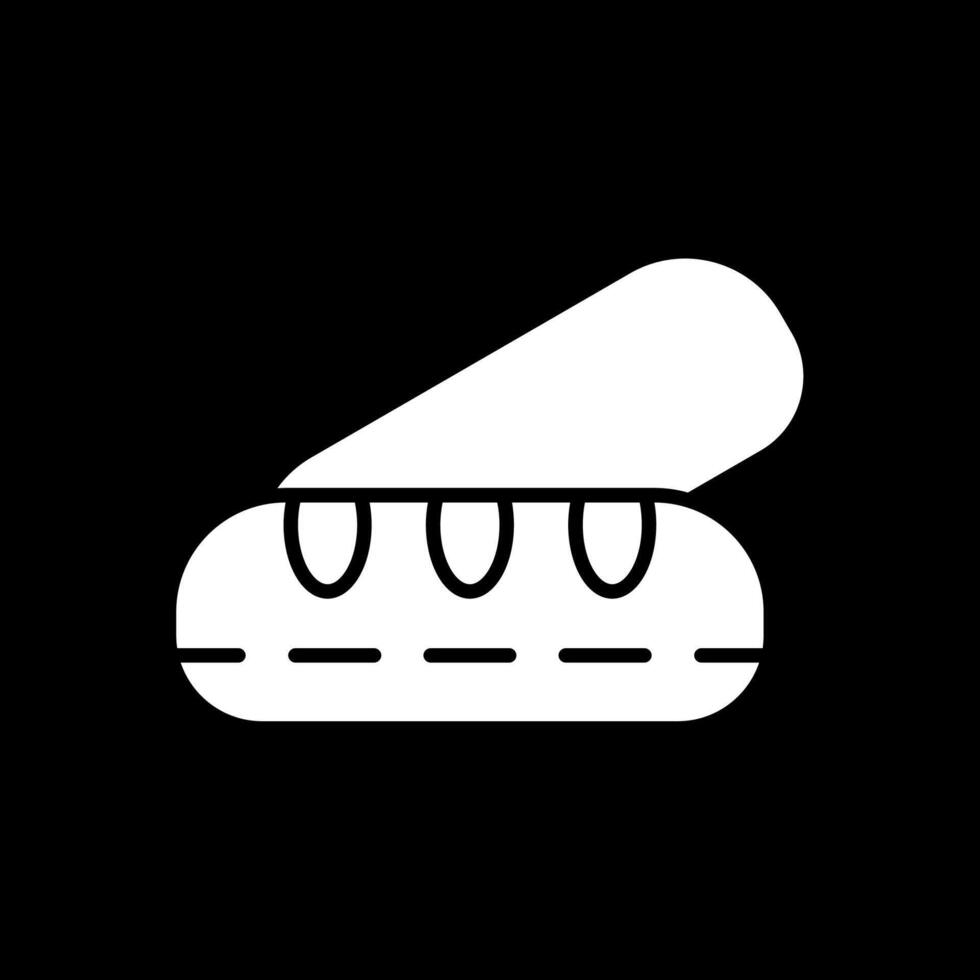 brood glyph omgekeerd pictogram vector