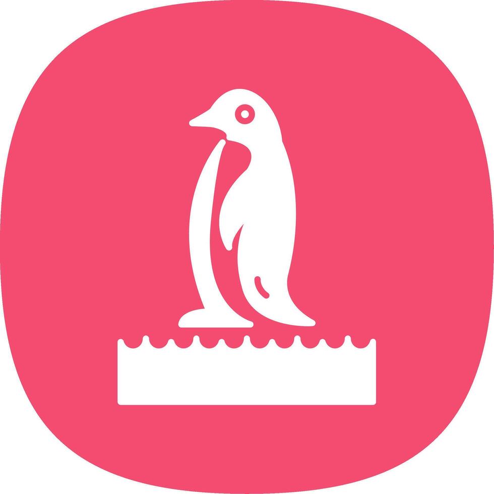 pinguïn glyph kromme icoon vector
