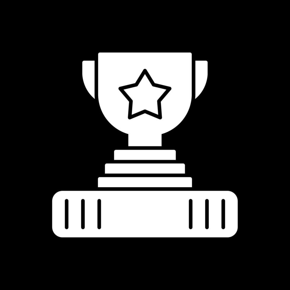 trofee glyph omgekeerd pictogram vector