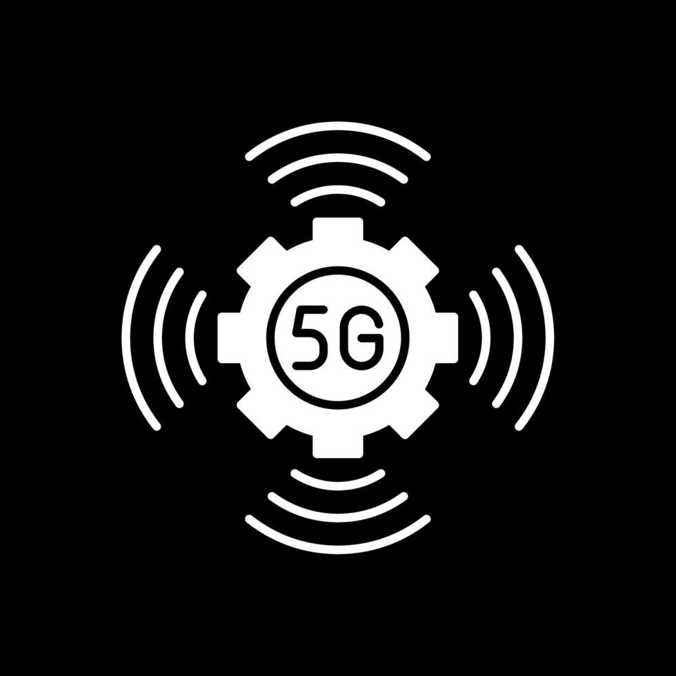 5g glyph omgekeerd icoon vector