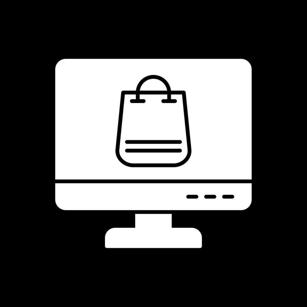 online winkelen glyph omgekeerd pictogram vector