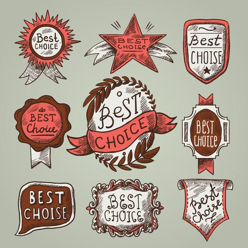 Beste keuze-labels vector