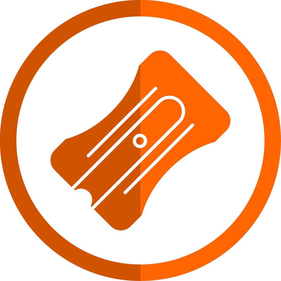 potlood slijper glyph oranje cirkel icoon vector