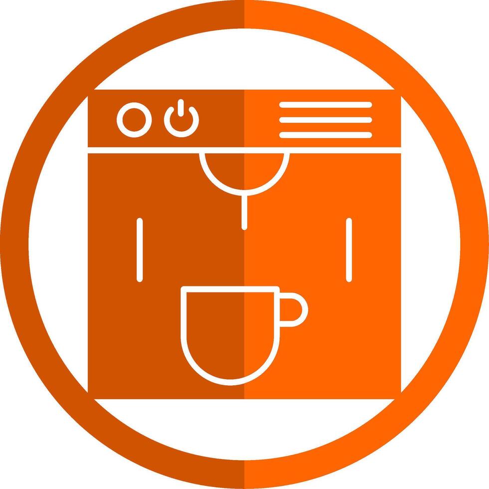 koffie maker glyph oranje cirkel icoon vector