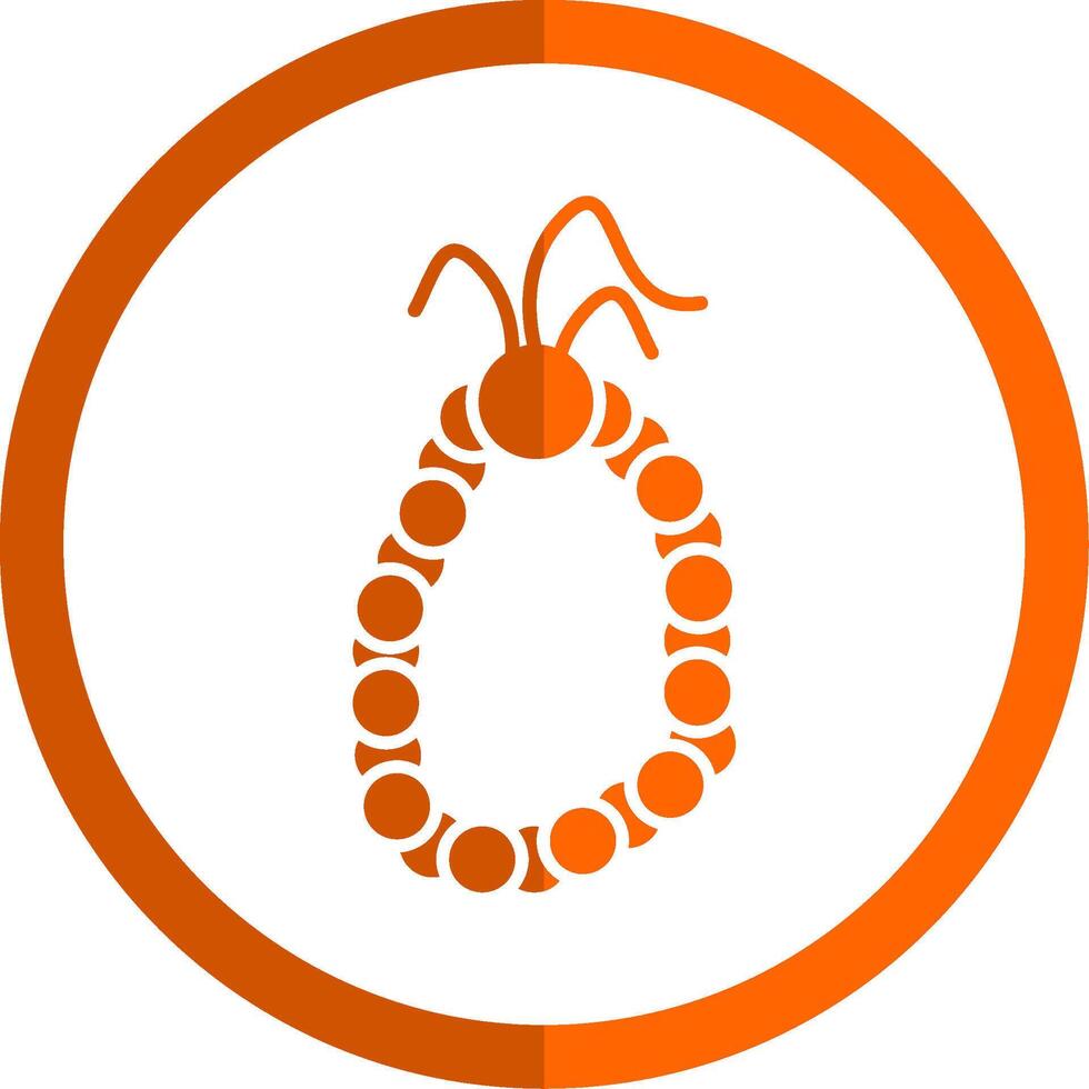 gebed kralen glyph oranje cirkel icoon vector