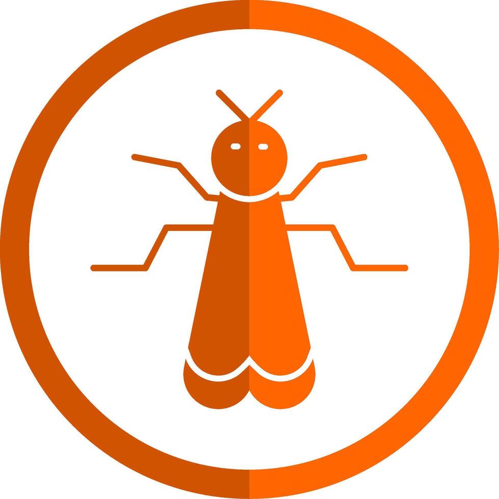 insect glyph oranje cirkel icoon vector