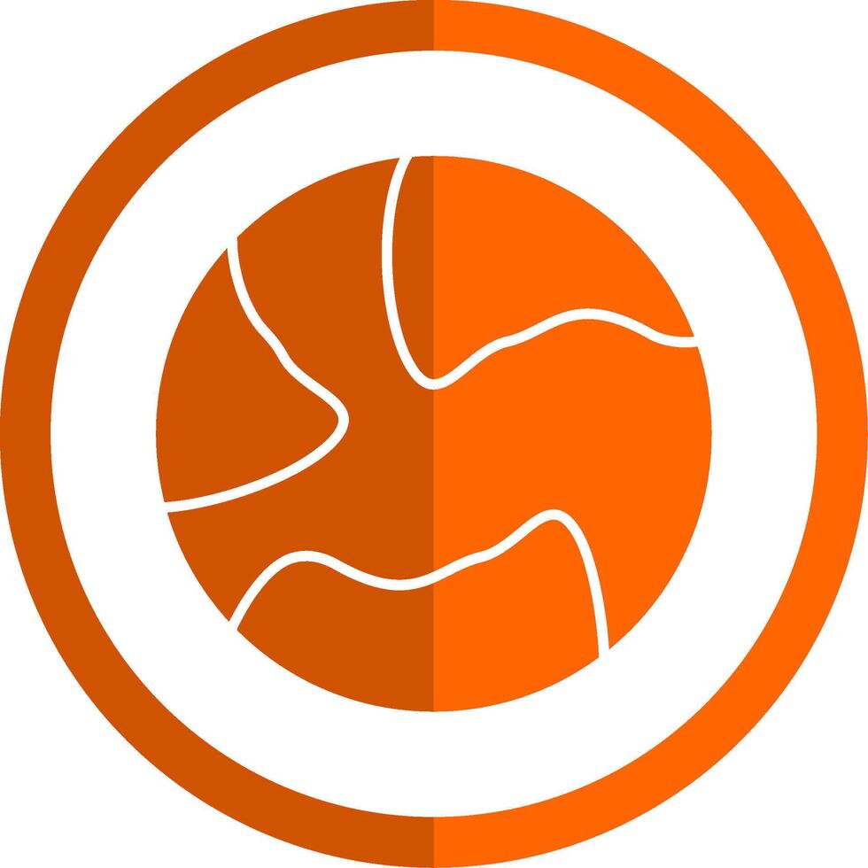 aarde glyph oranje cirkel icoon vector