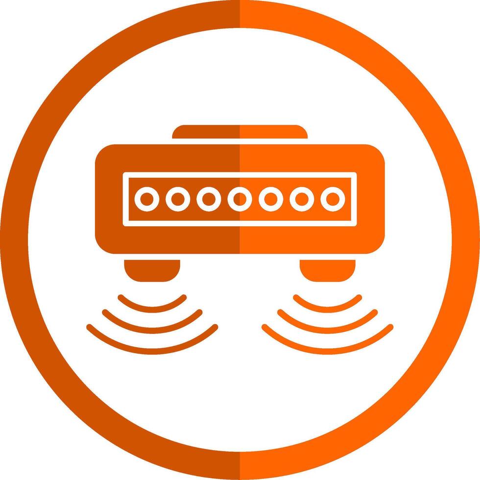 beweging sensor glyph oranje cirkel icoon vector