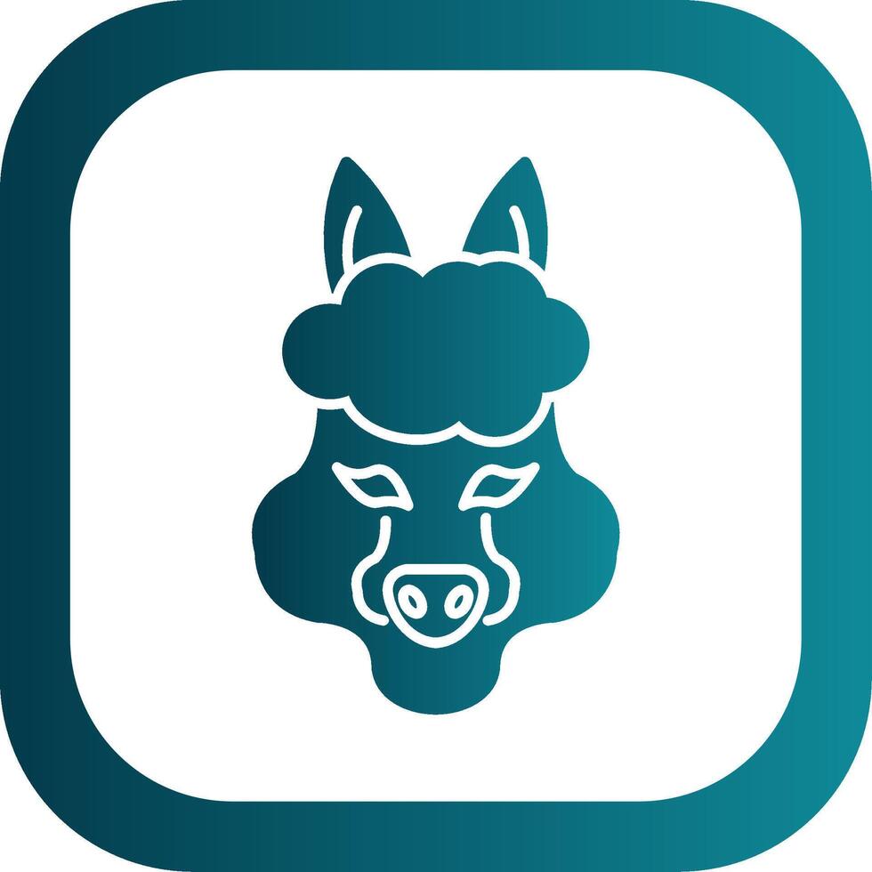 alpaca glyph helling ronde hoek icoon vector