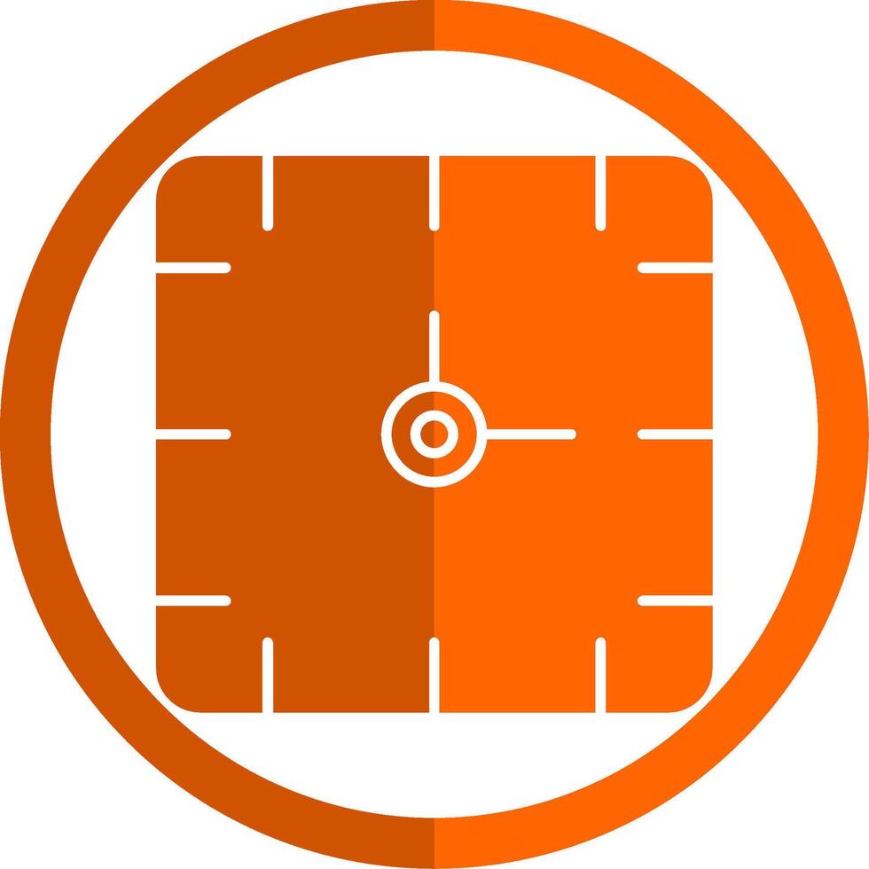klok glyph oranje cirkel icoon vector