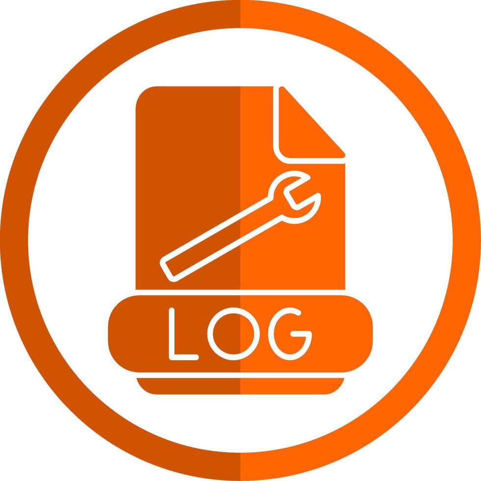 log formaat glyph oranje cirkel icoon vector