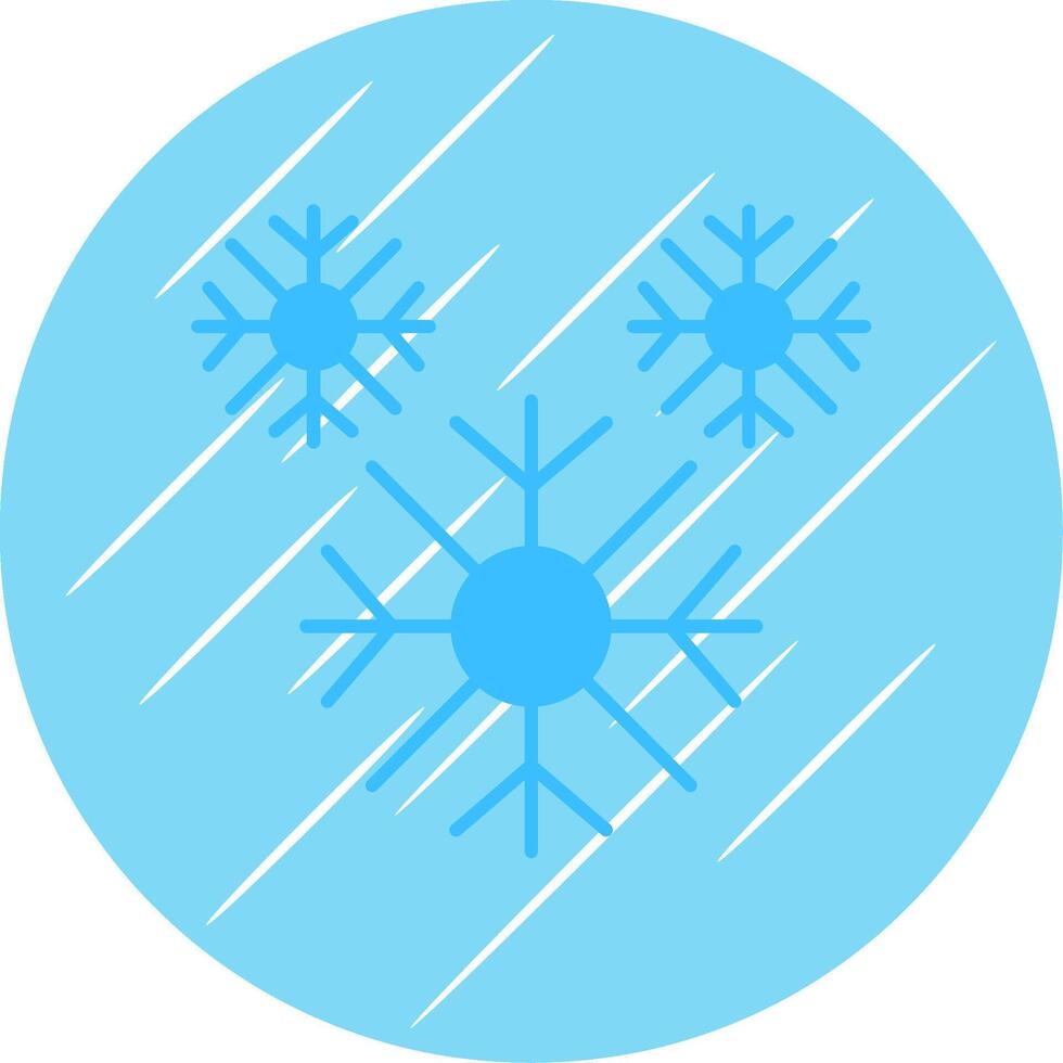 sneeuwvlok vlak blauw cirkel icoon vector