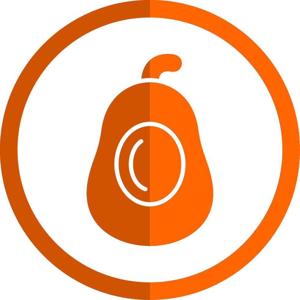 avocado's glyph oranje cirkel icoon vector
