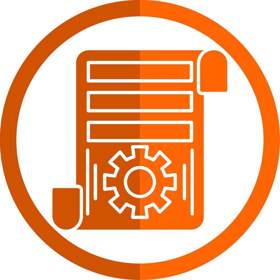 project glyph oranje cirkel icoon vector