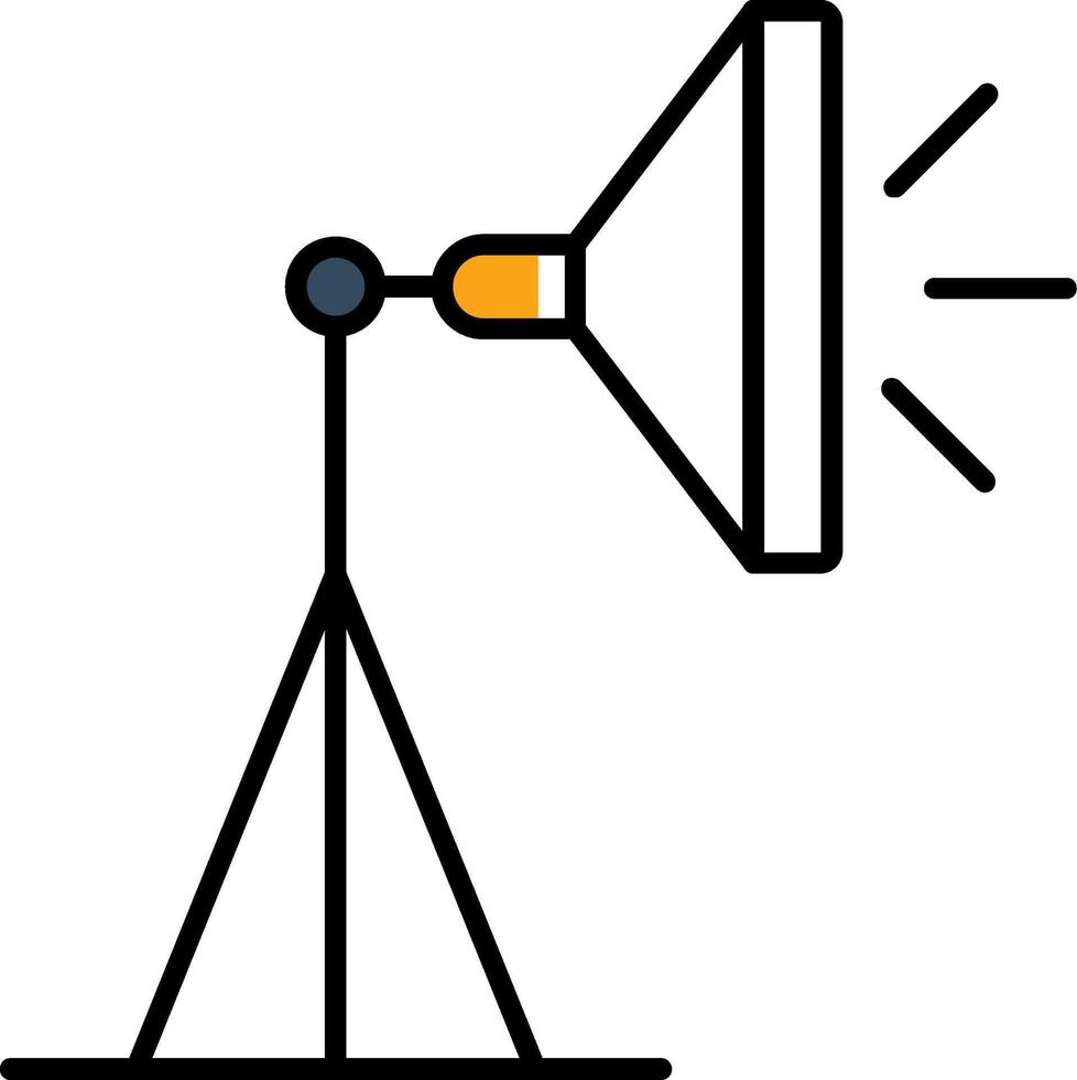 studio verlichting gevulde voor de helft besnoeiing icoon vector