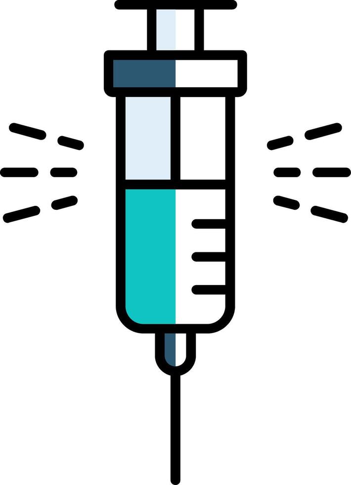 injectiespuit gevulde voor de helft besnoeiing icoon vector