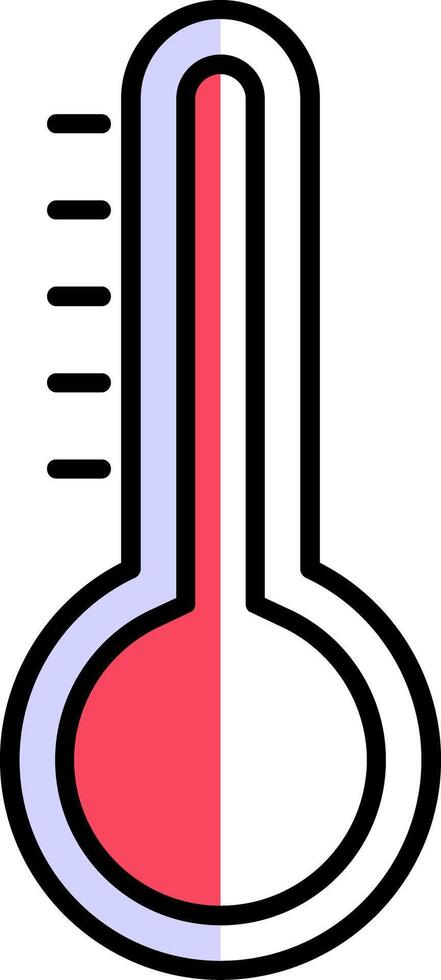 temperatuur gevulde voor de helft besnoeiing icoon vector