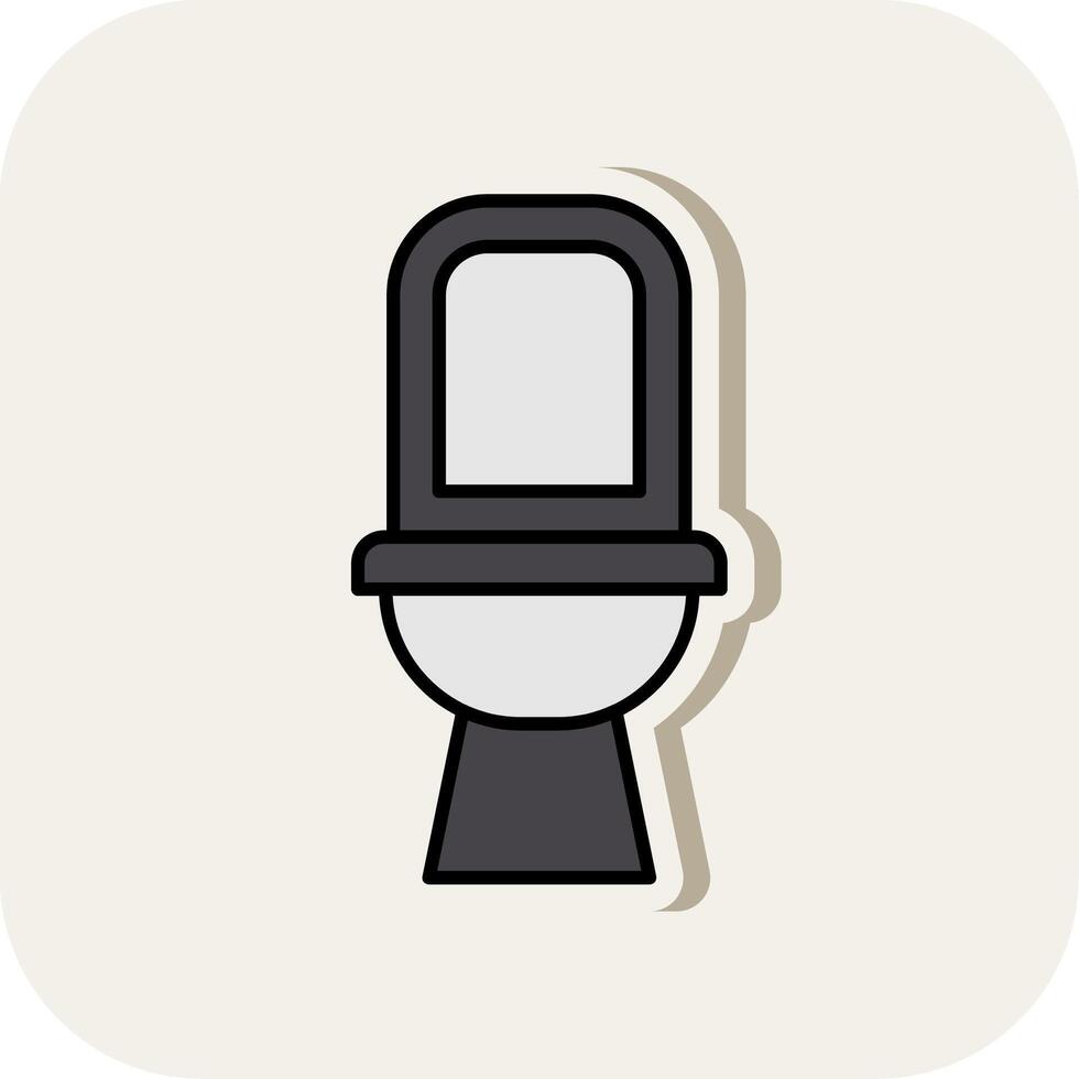 toilet lijn gevulde wit schaduw icoon vector