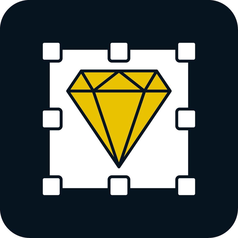 diamant glyph twee kleuren icoon vector