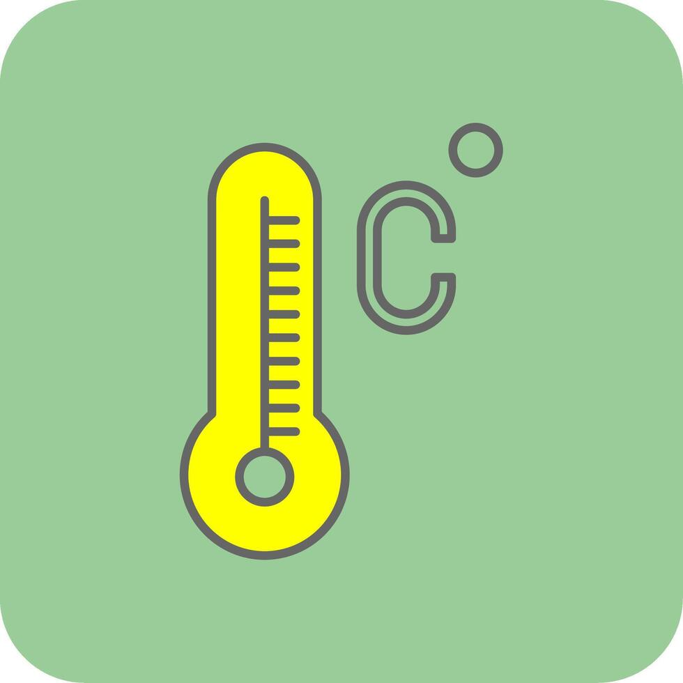 Celsius gevulde geel icoon vector