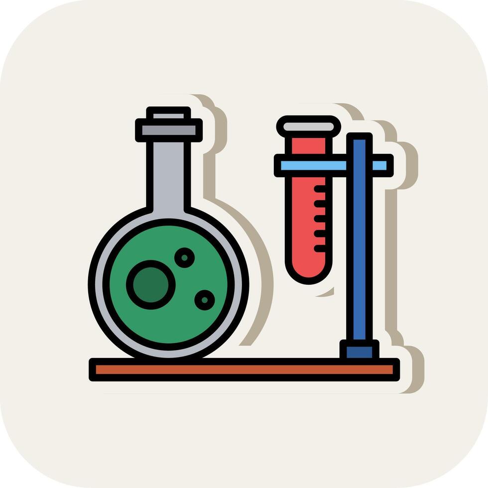 laboratorium lijn gevulde wit schaduw icoon vector