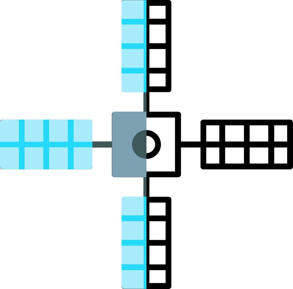 groot satelliet gevulde voor de helft besnoeiing icoon vector