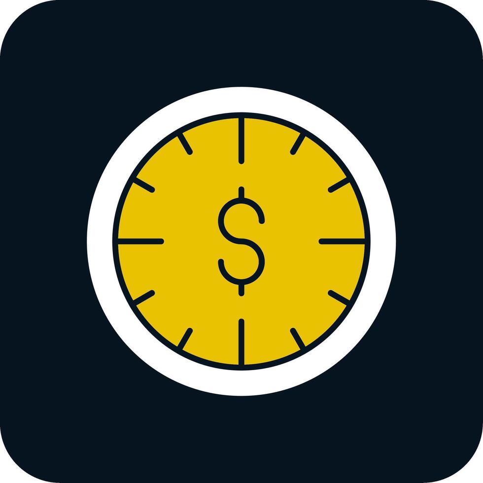 tijd is geld glyph twee kleur icoon vector