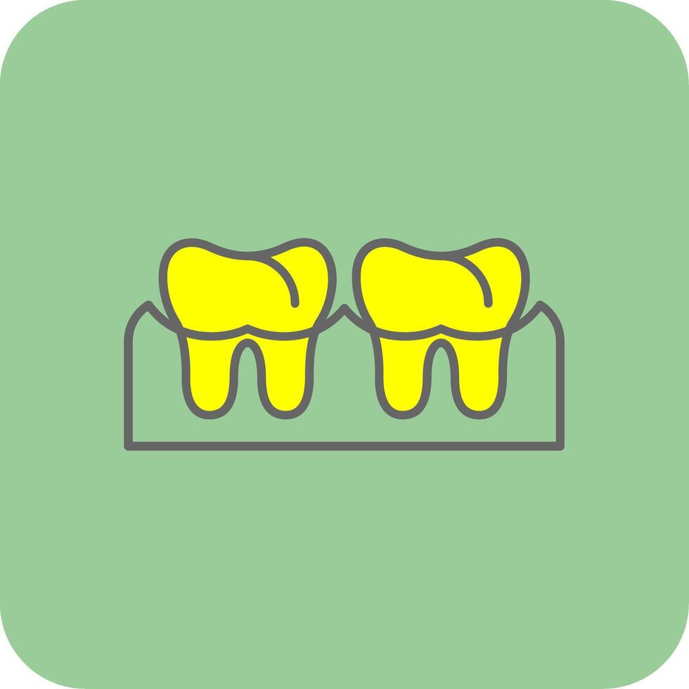 gingivitis gevulde geel icoon vector