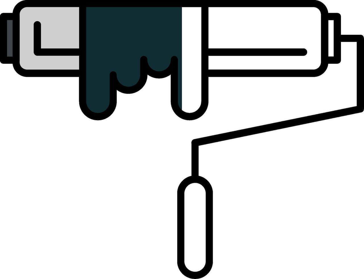 verf rol gevulde voor de helft besnoeiing icoon vector