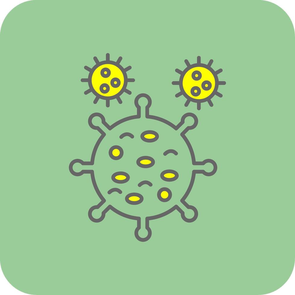 virus gevulde geel icoon vector