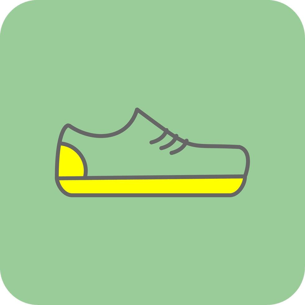 Sportschool schoenen gevulde geel icoon vector