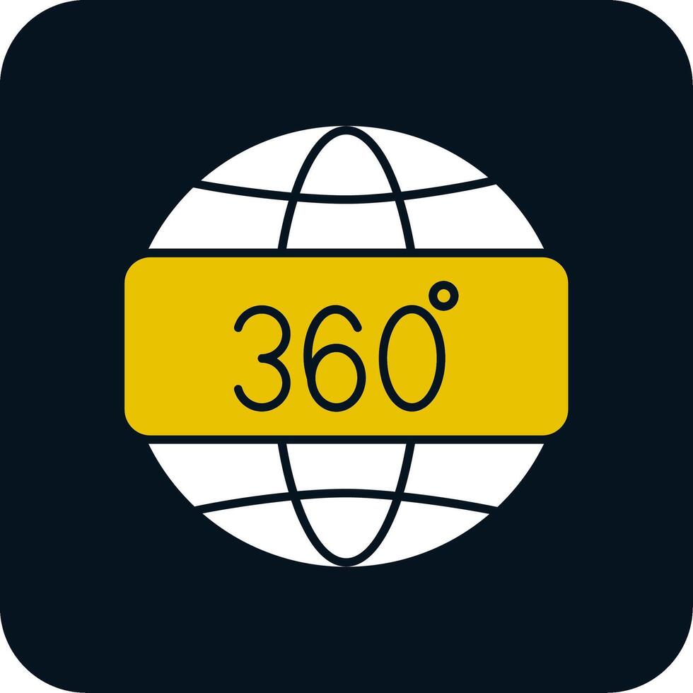 360 visie glyph twee kleur icoon vector