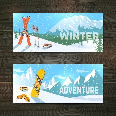 Winter sport toerisme banners instellen vector