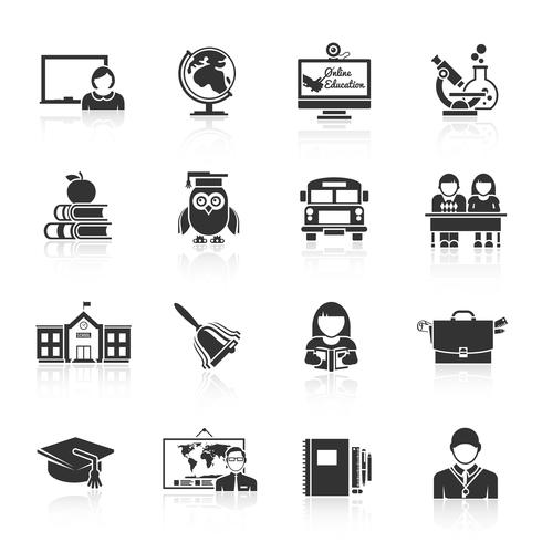 School pictogram zwart vector