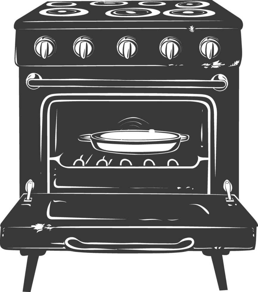 ai gegenereerd silhouet oven Koken gereedschap zwart kleur enkel en alleen vector