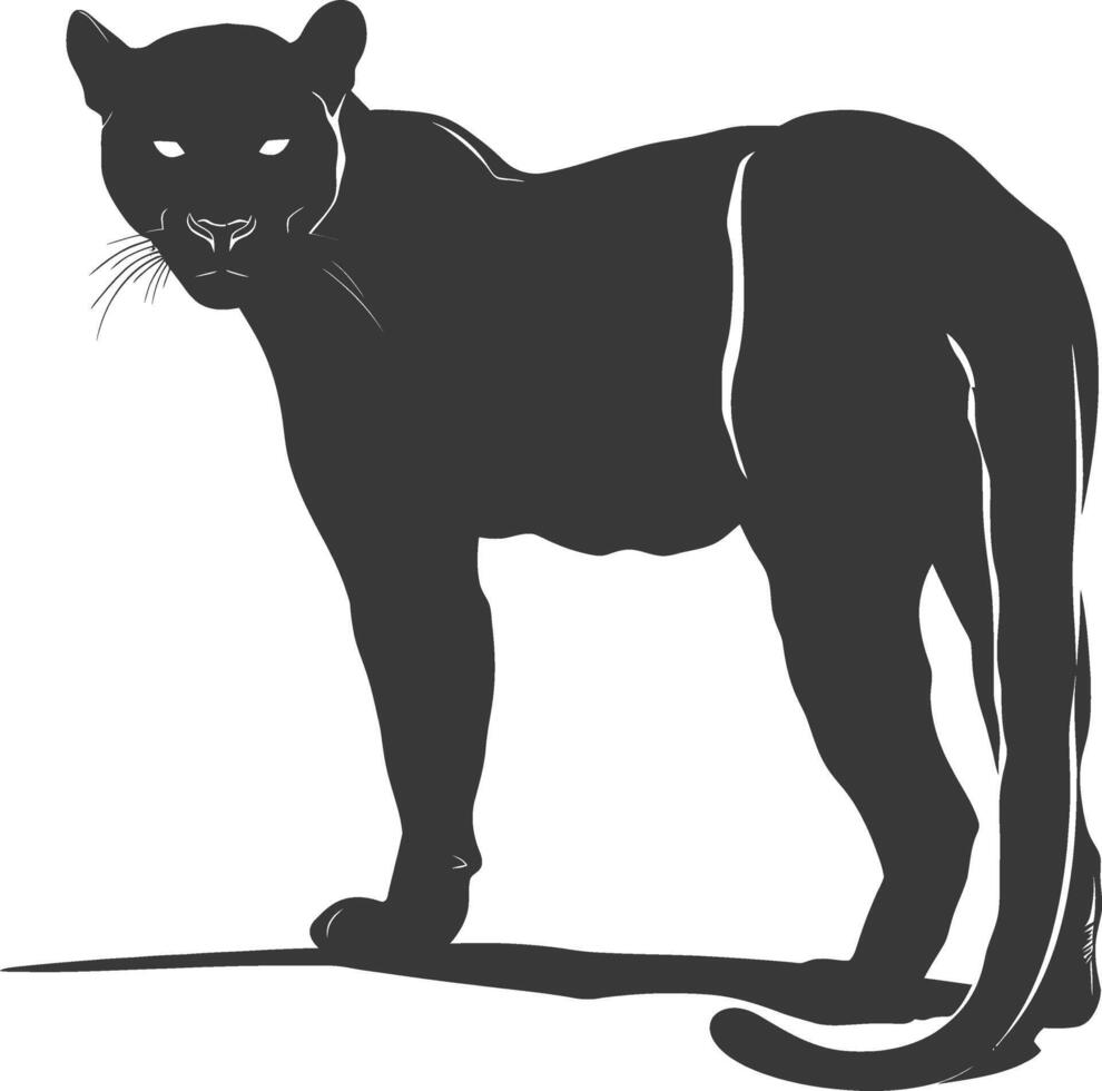 ai gegenereerd silhouet panter dier zwart kleur enkel en alleen vol lichaam vector