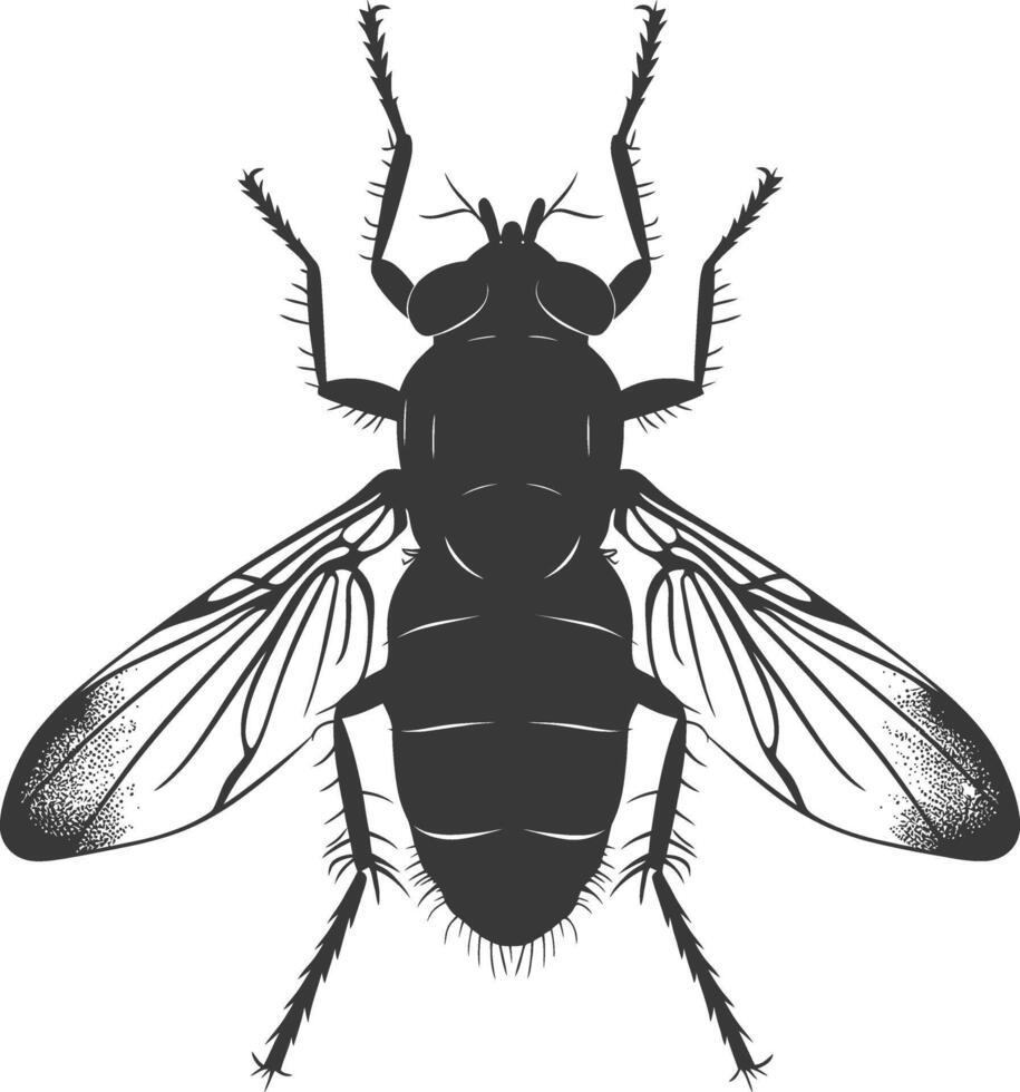 ai gegenereerd silhouet vlieg insect dier zwart kleur enkel en alleen vol vector