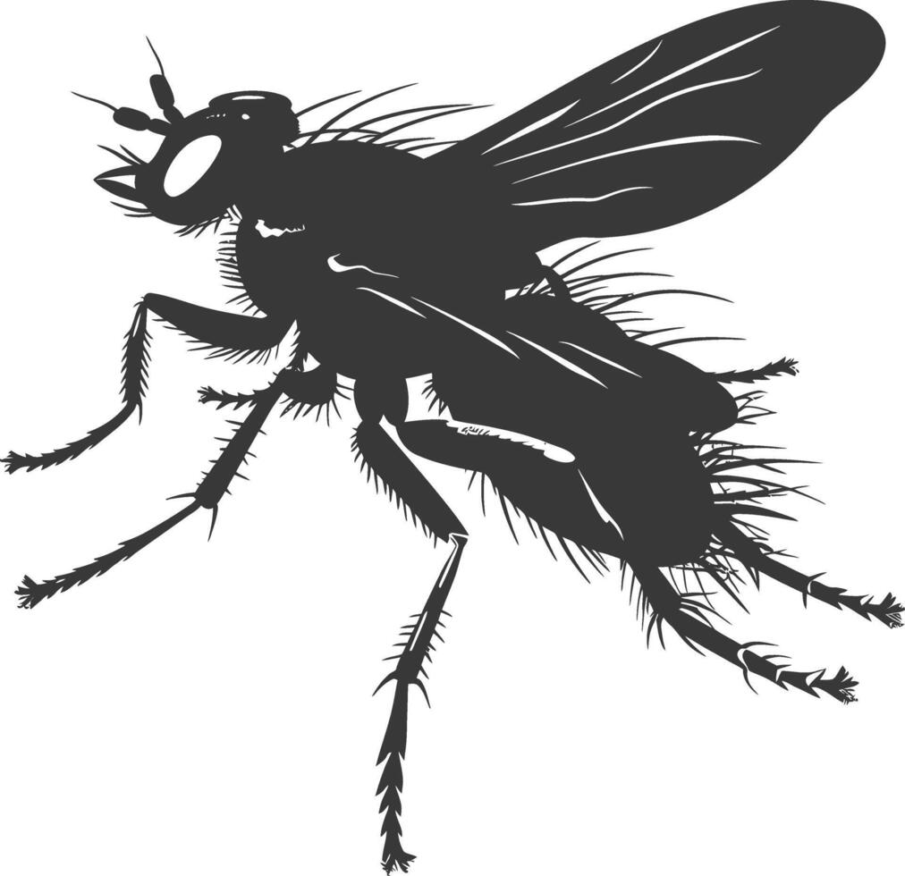 ai gegenereerd silhouet vlieg insect dier zwart kleur enkel en alleen vol vector