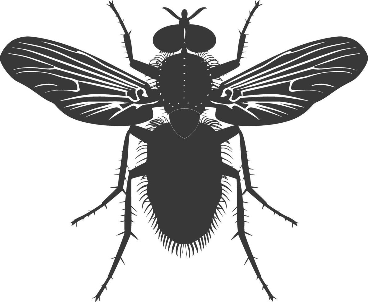 ai gegenereerd silhouet vlieg insect dier zwart kleur enkel en alleen vol vector