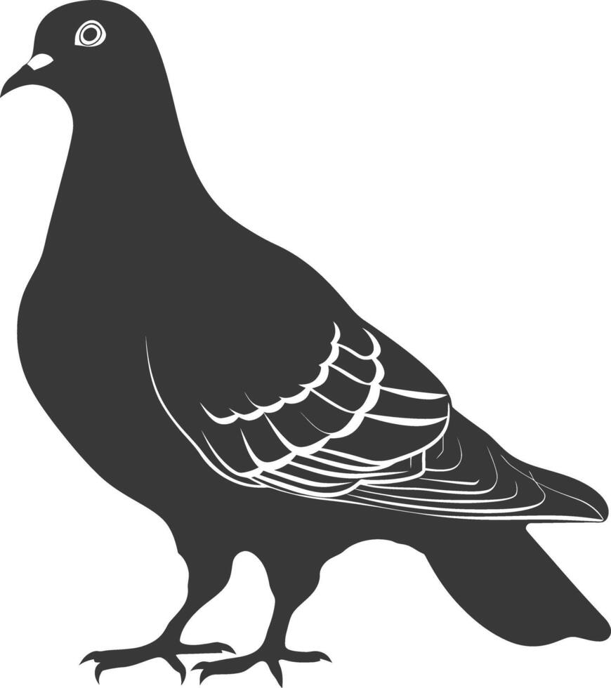 ai gegenereerd silhouet duif vogel dier zwart kleur enkel en alleen vol lichaam vector