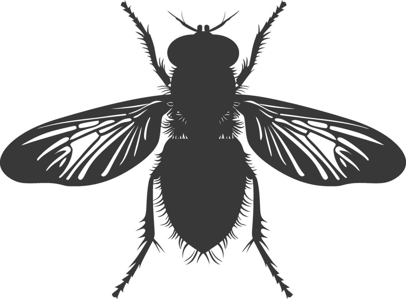 ai gegenereerd silhouet vlieg insect dier zwart kleur enkel en alleen vol vector