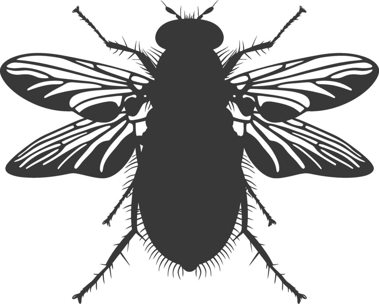 ai gegenereerd silhouet vlieg insect dier zwart kleur enkel en alleen vol vector