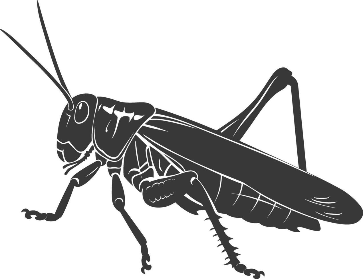 ai gegenereerd silhouet sprinkhaan insect dier zwart kleur enkel en alleen vector