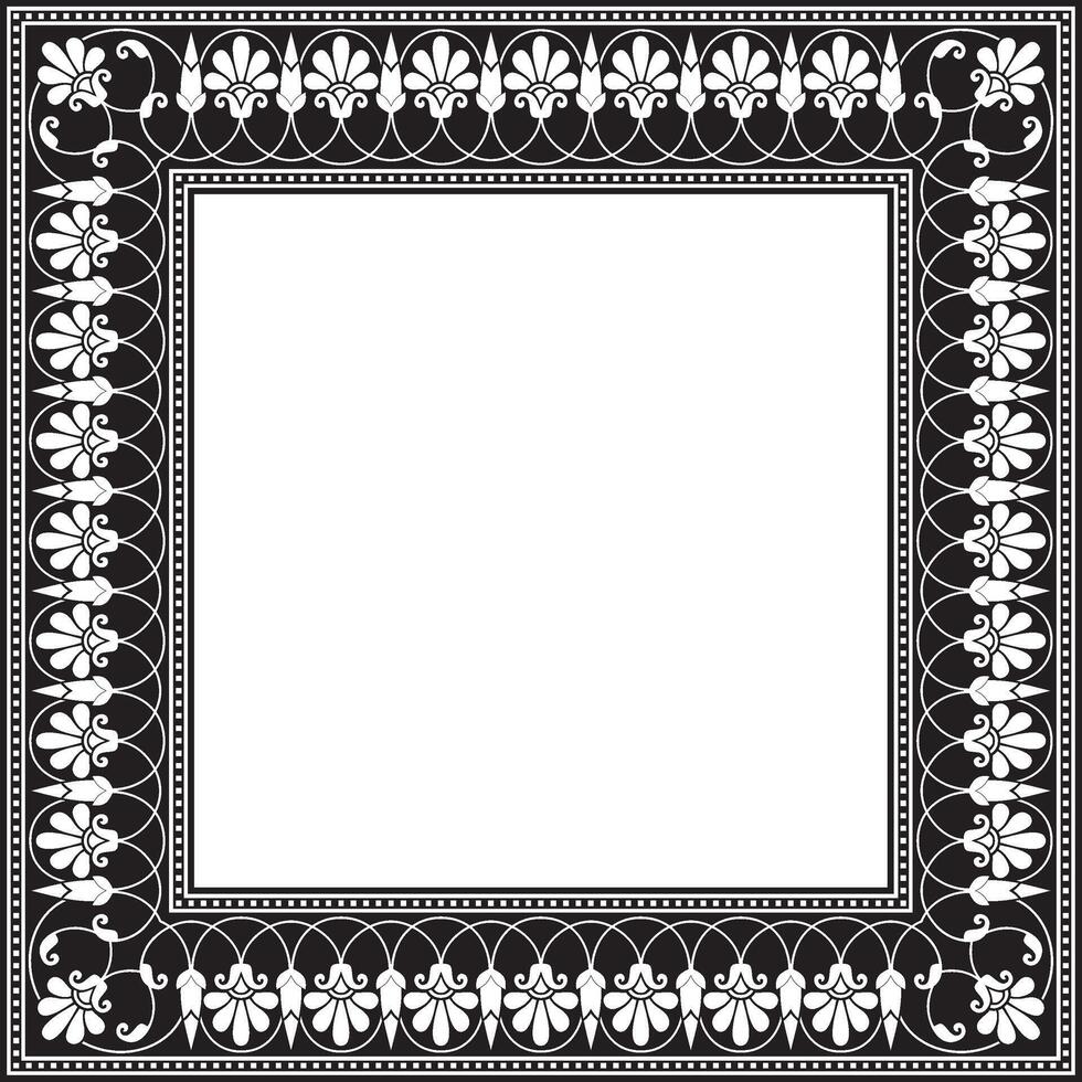 monochroom zwart plein klassiek Grieks meander ornament. patroon van oude Griekenland. grens, kader van de Romeins rijk vector