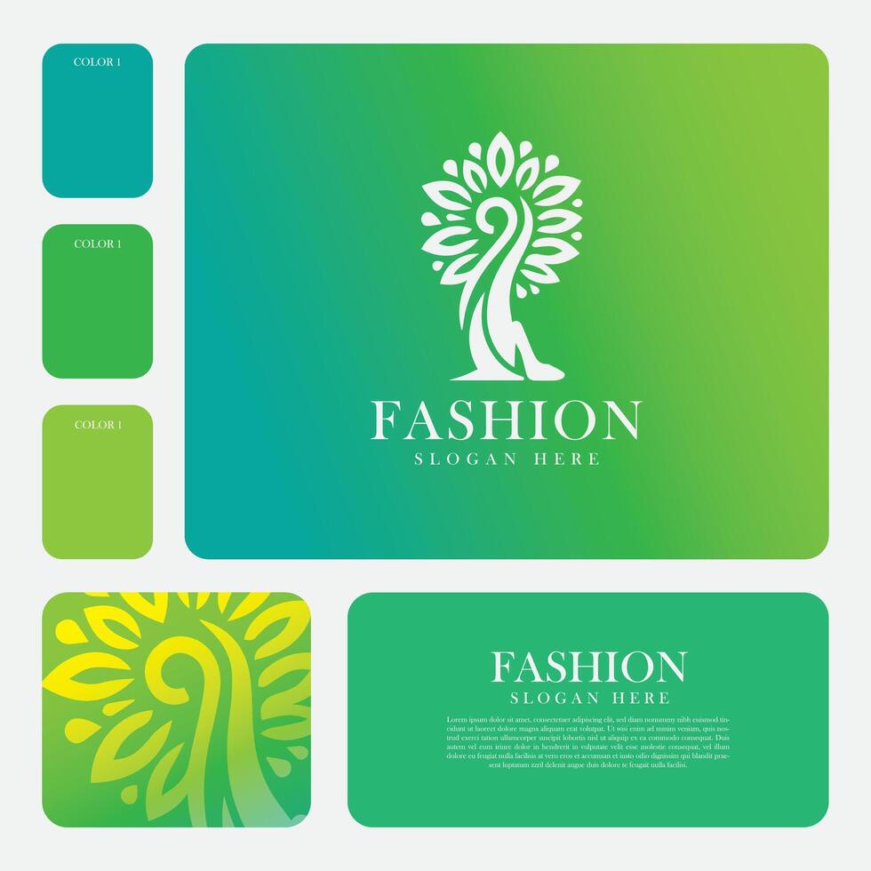mode logo ontwerp, met een minimalistische en elegant vlak stijl, geschikt voor bedrijf merk logos in de mode sector vector