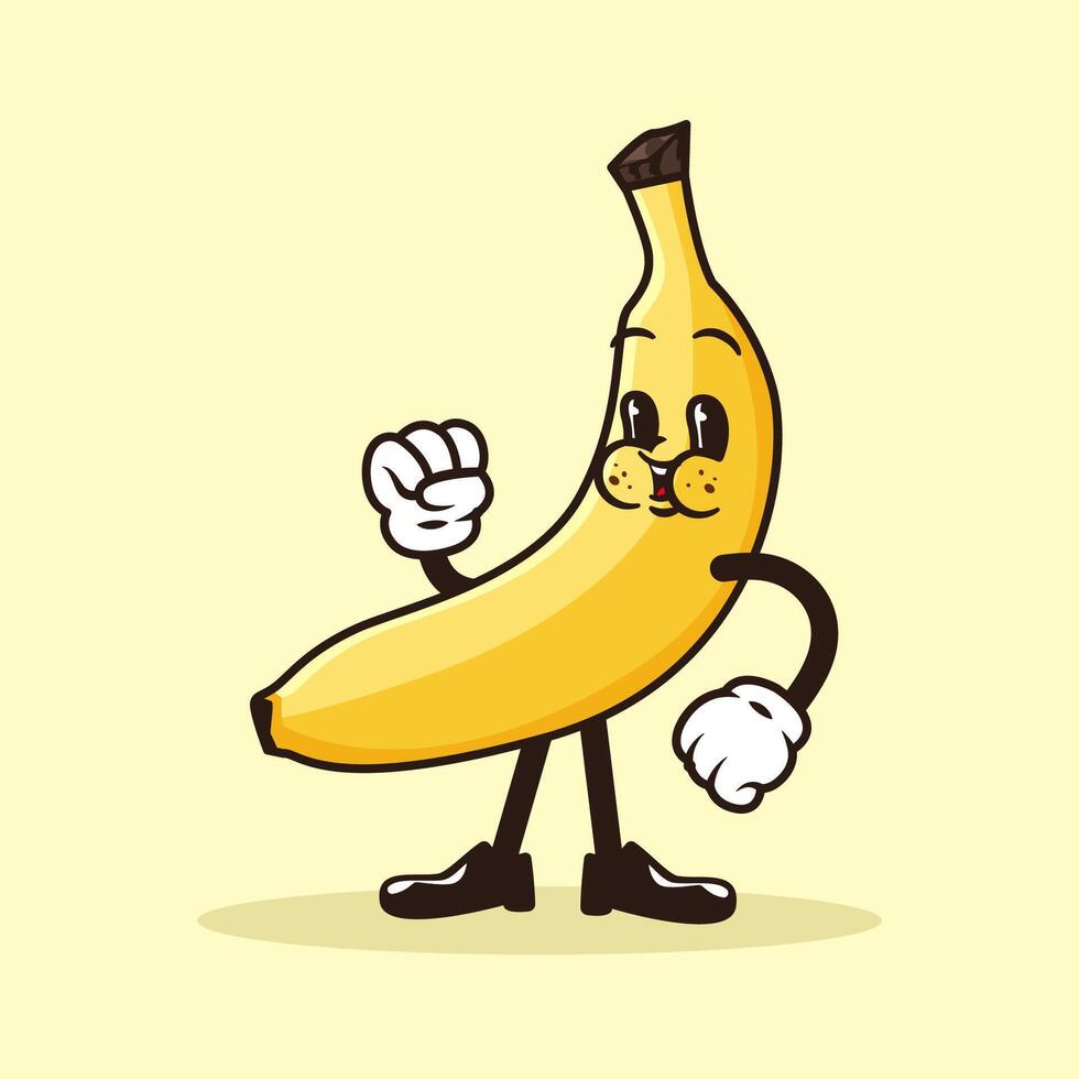 schattig retro wijnoogst fruit illustratie vector